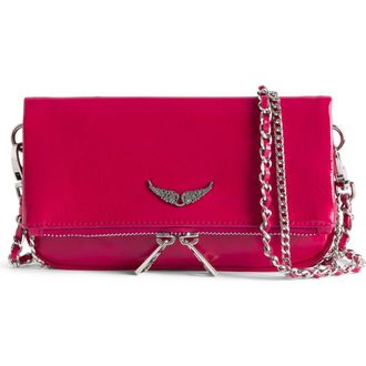 Zadig&Voltaire Rock Nano Patent Leather Clutch in Podium at Nordstrom