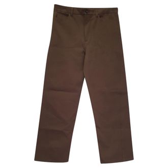 Toteme Straight Leg Pants in Brown Cotton