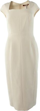 Max Mara Umbro Tailored Cady Jurk - Dames - Casual kleedjes - Beige - XS - Leer - Kleedjes