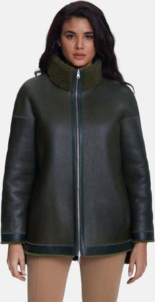 FURNIQ Simone Shearling Jacket in Green at Nordstrom, Size Medium