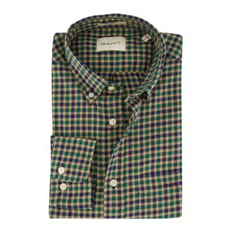 GANT Heren, Overhemden, Groen, Maat: 4XL Katoen
