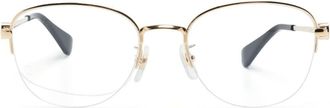 Cartier logo-plaque round-frame glasses - women - Metal (Other) - One Size - Gold