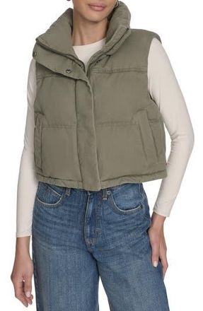 Levi's Cotton Crop Puffer Vest in Light Olive at Nordstrom Rack, Size Large