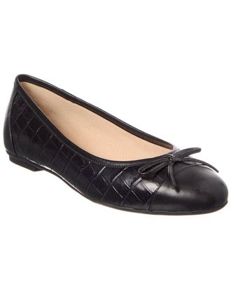 French Sole Cordelia Croc-Embossed Leather Flat