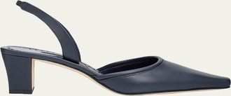Manolo Blahnik 50mm Vendona Leather Slingback Pumps