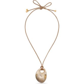 Ettika Resin Medallion Necklace in Tan at Nordstrom