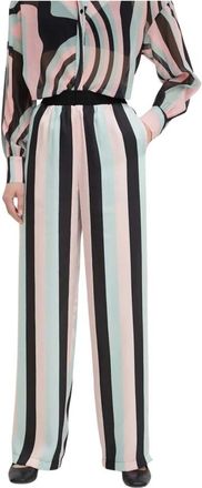 Silvian Heach Broek met Elastische Taille en Strepen - Dames - Wijde Broeken - Veelkleurig - XS - Leer - Broeken