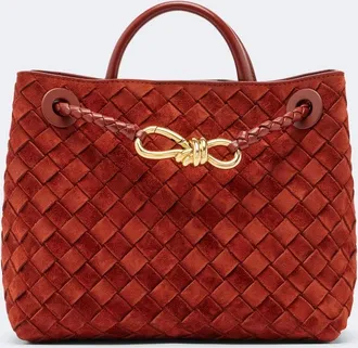 Bottega Veneta Shopper Andiamo Intrecciato Small in suede