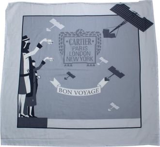 Cartier Pre-owned Womens grey bon voyage wool fringed scarf - One Size