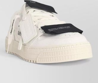 Off-white leather low-top sneakers