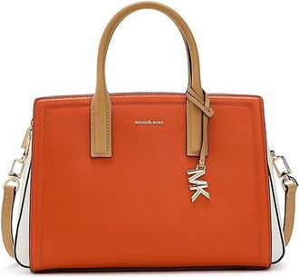 Michael Kors Laila Medium Satchel Satchel Womens Handbags Mimosa, Leather