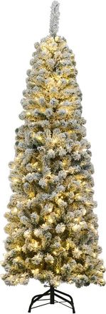 Costway Costway &Aacute;rbol De Navidad Artificial De 180cm Con Decorativa Nieve Y 250 Luces Led De Blanco C&aacute;lido &Aacute;rbol De Navidad Con Soporte De Metal Y 500 Agujas 