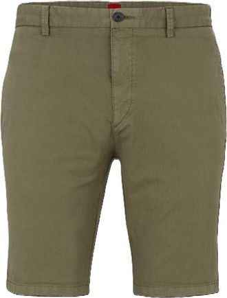HUGO BOSS Hugo Mens David222sd Solid Chino Shorts in Open Green - Size 30 (Waist)