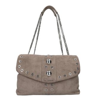 La Carrie Tassen, Dames, Beige, ONE Size, Su&egrave;de, Etnische Su&egrave;de Tas
