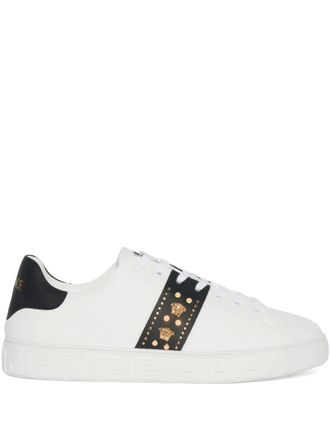 Versace stud Medusa sneakers - men - Nylon/Polyester/Thermoplastic Polyurethane (TPU) - 41 - White