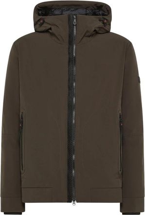 Peuterey Bruine Gewatteerde Hoodie Jas - Heren - Winterjassen - Bruin - XL - Jassen