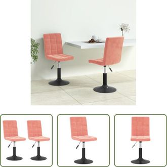 vidaXL vidaXL Sedie da pranzo in velluto - Sedie da Pranzo Girevoli 2 pz Rosa in Velluto