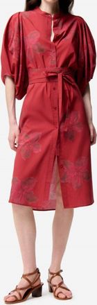 Vanessa Bruno Flora Midi Dress In Cherry