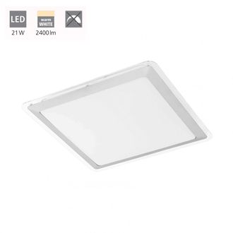 Eglo Eglo - Plafoniera Classico Competa 1 Acciaio Bianco Luce Led Integrato 21w