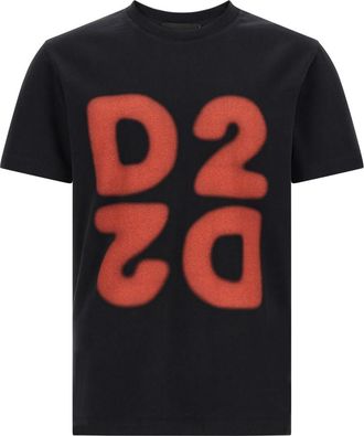 Dsquared2 Black Graphic Crew Neck T-Shirt