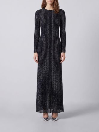 Missoni Long Striped Lurex Sheath Dress with Sequins