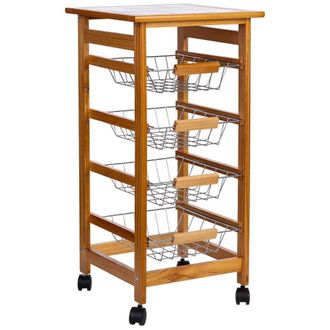 Wanderlust Deco Wanderlust Deco - Carro De Cocina De Madera 37x37x76h Cm