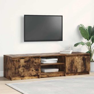 vidaXL Vidaxl - Mueble Para Tv Madera Contrachapada Roble Ahumado 140x40x35,5cm