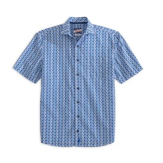 Johnnie-O Mens Arie Short Sleeve Sport Shirt In Blue