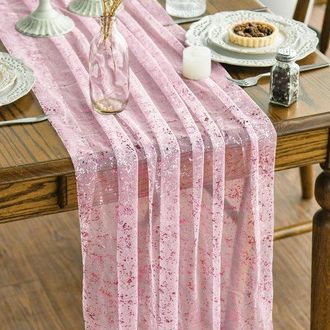 OEM Tira De Mesa Transparente Con L&aacute;mina Brillante, 75 X 300 Cm, Decoraci&oacute;n Para Fiestas, Celebraciones Y Cumplea&ntilde;os (interiores), Naranja