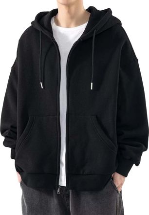 Generic Mens Hoodie Zip Up Cardigan Mens Sweatshirts Hoodie for Men UK Mens Jumpers with Zip Hoodies Oversized Light Weight Work Hoodies Up Cotton Outerwear J