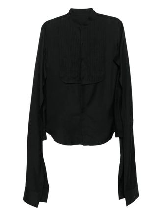 Yohji Yamamoto pintuck shirt - Black