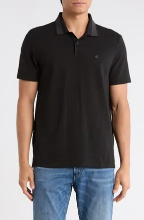 Calvin Klein Jacquard Piqu&eacute; Polo in Black at Nordstrom Rack, Size Xx-Large