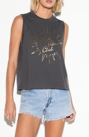 Spiritual Gangster High Vibes Bowery Cotton Graphic Tank in Ash at Nordstrom Rack, Size X-Large
