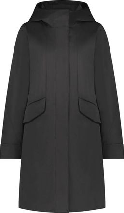 Elvine Jassen, Dames, Zwart, S, Leer, Zwarte Winterjas met Stijl en Functionaliteit