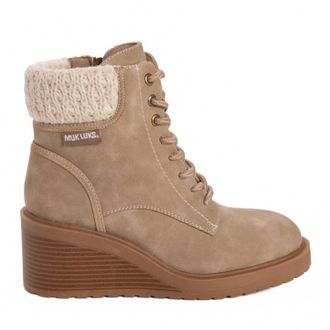 Muk Luks Womens Sky Solange Wedge Boots In Taupe