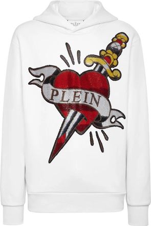 Philipp Plein Hooded Sweatshirt Love - Heren - Hoodies - Wit - 3XL - Katoen - Hoodies & sweatvesten