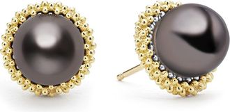 Lagos Luna Pearl Lux Stud Earrings in Gold/luna Black at Nordstrom