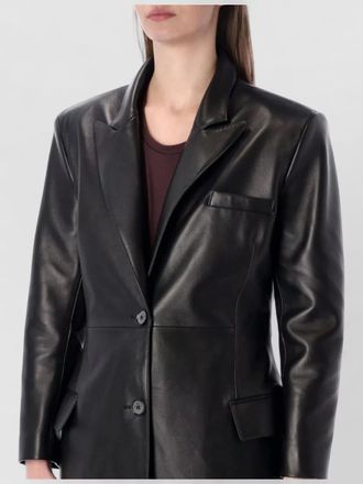 Magda Butrym leather single-breasted midi coat