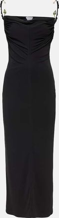 Bottega Veneta Embellished ruched crepe maxi dress
