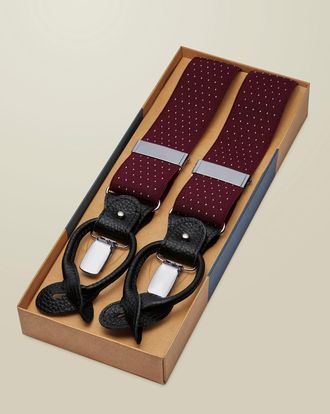CHARLES TYRWHITT Spot Combination Braces - Wine and White by Charles Tyrwhitt