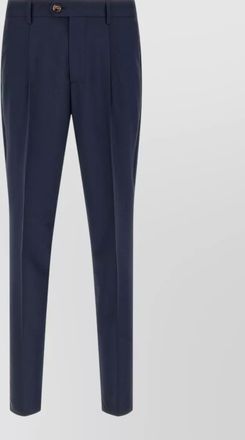 Brunello Cucinelli wool canvas tailored trousers front pleats