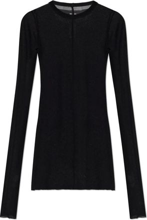 Rick Owens Rib Long Sleeve T-Shirt - Dames - Longsleeves - Zwart - M - Tweed - Tops