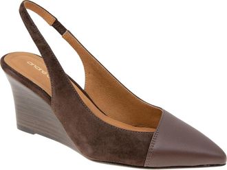André Assous Laina Slingback Wedge Pump in Dark Brown at Nordstrom, Size 11