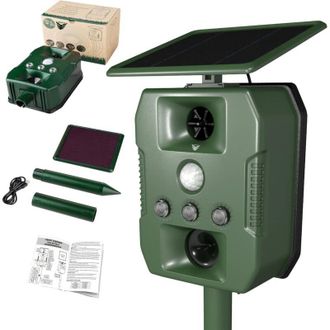 OEM Repelente Para Gatos De Exterior, Repelente Solar Ultras&oacute;nico Para Gatos, Repelente Anti-gatos/perros, Carga Solar Usb, Repelente Para Gatos/perros De