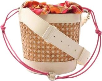 Bulgari Pre-owned Bucket Bags, female, White, Size: ONE SIZE Pre-owned Vintage Leather Bucket Bag