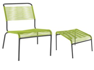 Schubiger M&ouml;bel Spaghetti-Lounger + Hocker S&auml;ntis