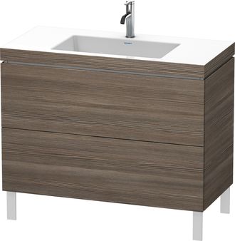 Duravit Lavabo Para Muebles Duravit L-cube C-bonded Con Base De Pie, 100x48 Cm, 2 Extra&iacute;bles, Sin Rebosadero, 1 Agujero Para Grifo, Color: Pino Terra Decor - 
