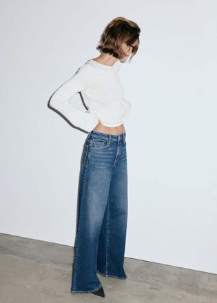 Mango Jeans a vita alta wideleg blu scuro - Donna - 36 - MANGO