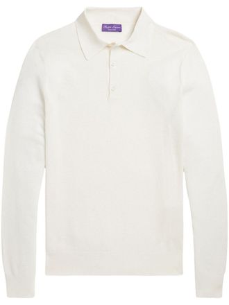 Ralph Lauren Purple Label Polo a maniche lunghe - Bianco