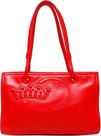 Loewe Borsa a spalla con logo goffrato anni 90 - Rosso